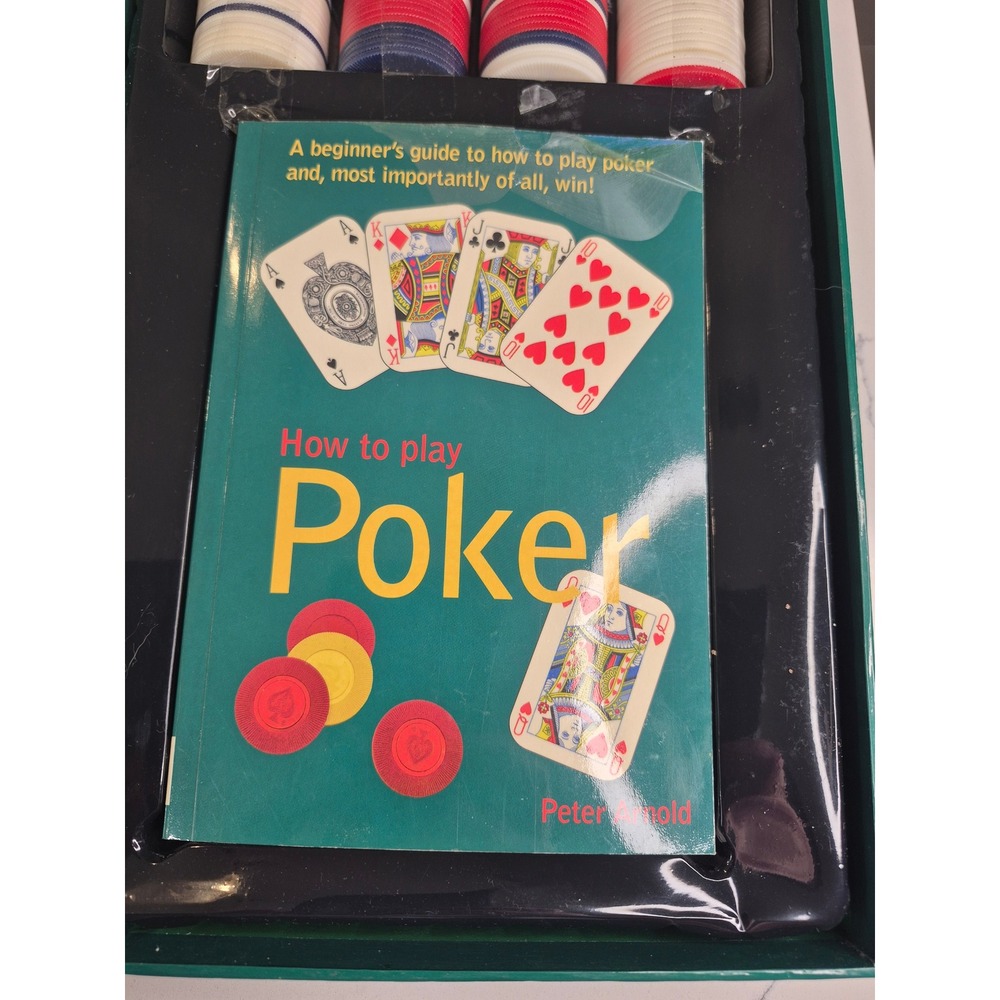 Poker Set with Chips, Cards, and Beginner's Guide Book Green Box
